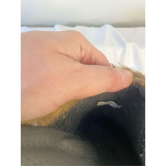 Crocs Eva Cobbler Brown Fur Trimmed wedge Mule Size 9 - Picture 6 of 7